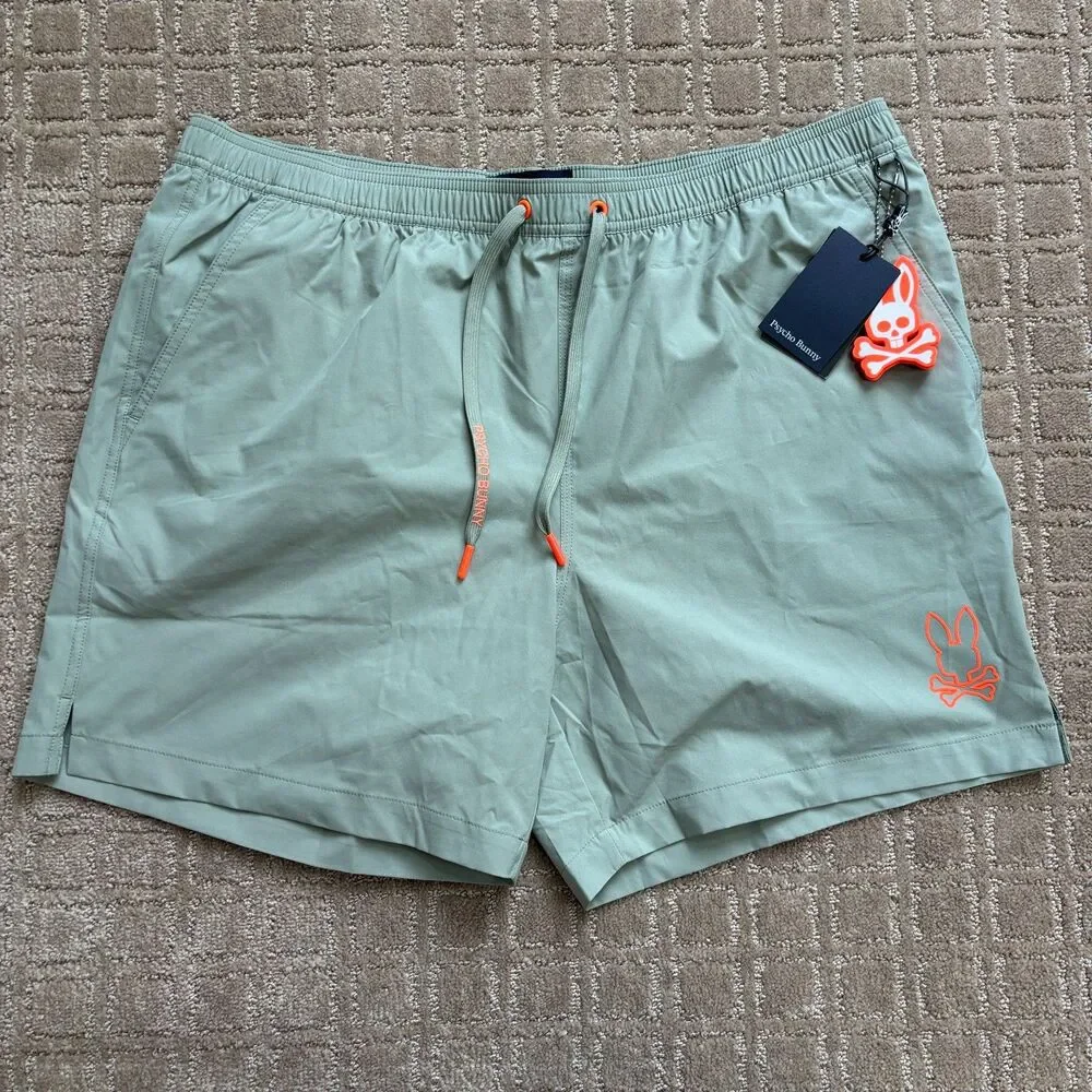 Psycho Bunny Parker Hydrochromic Swim Trunks Mens XXL Lined Seagrass Pull On NWT